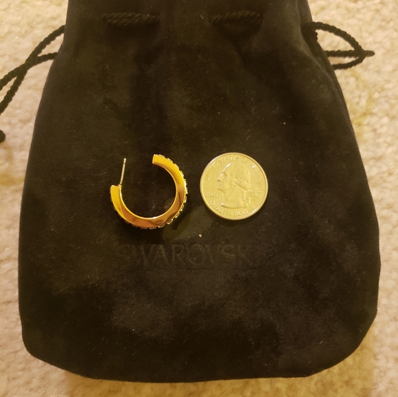 Swarovski Crystal and Gold Hoop Earrings - Picture 3 of 3